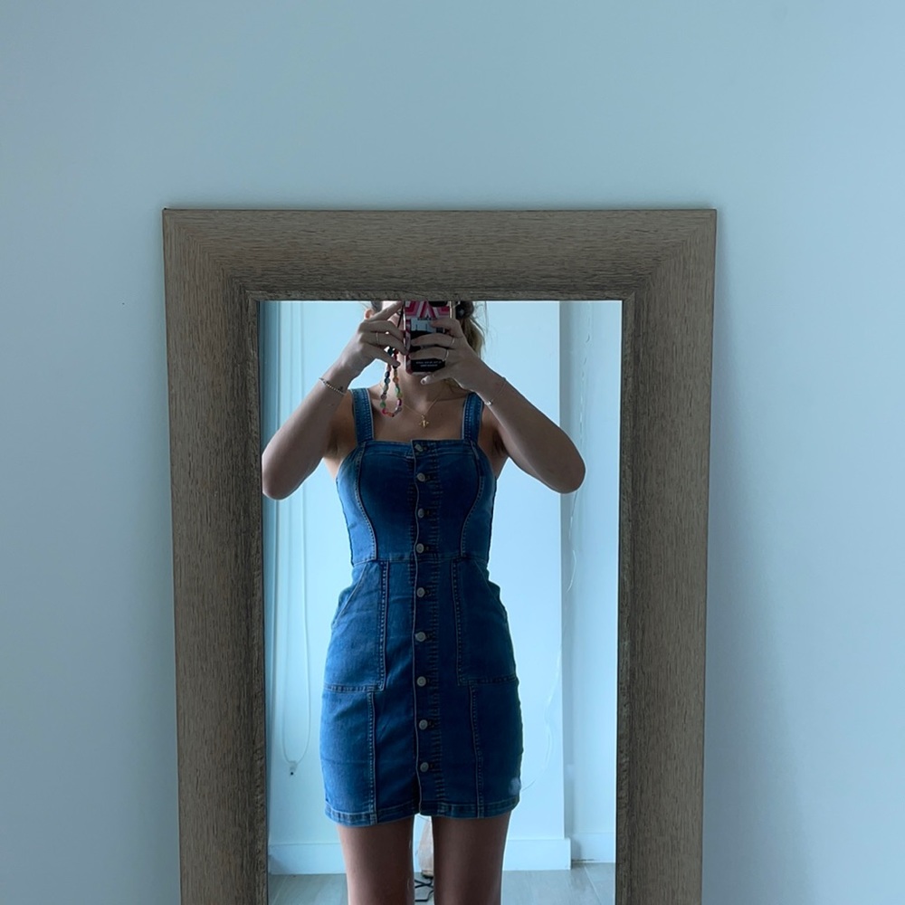 Mini denim dress